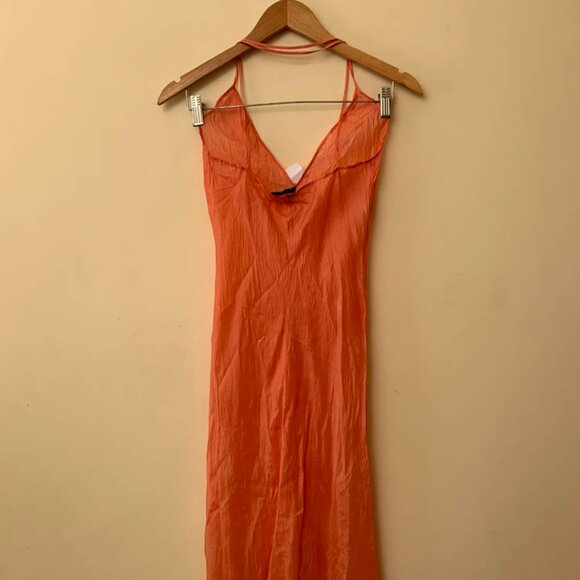 Jean Paul Gaultier Slinky Coral Sheer Strappy Dress - Picture 3 of 4